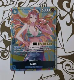 One PIece Card Game Heroines Battle Nami Winner Card P-112 NM - Image 2