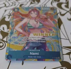 One PIece Card Game Heroines Battle Nami Winner Card P-112 NM - Image 3