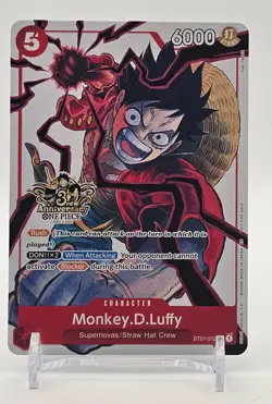 One Piece TCG - Promo -Monkey.D.Luffy ST01-012 3rd Anniversary Alt Art - English - Image 1
