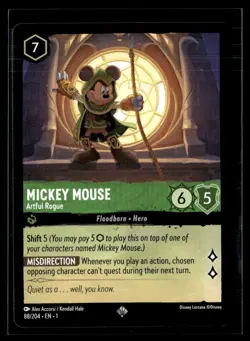 Disney Lorcana The First Chapter Mickey Mouse Artful Rogue Non Foil 88/204 - Image 1