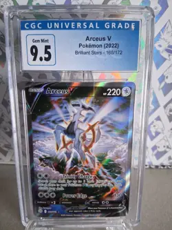 2022 Pokemon SWSH Brilliant Stars Arceus V #166/172 CGC BLUE LABEL 9.5 - Image 1