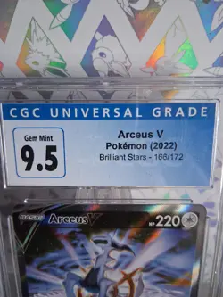 2022 Pokemon SWSH Brilliant Stars Arceus V #166/172 CGC BLUE LABEL 9.5 - Image 2