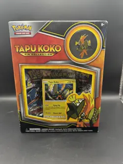 POKEMON TCG Tapu Koko Pin Collection Factory Sealed Box-3 Booster Packs,Pin,Foil - Image 1