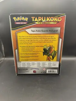 POKEMON TCG Tapu Koko Pin Collection Factory Sealed Box-3 Booster Packs,Pin,Foil - Image 4