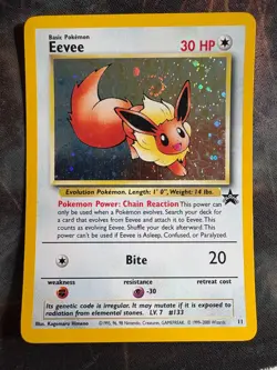 2000 Black Star Promo Eevee #11 Holo Pokemon Card MP - Image 1