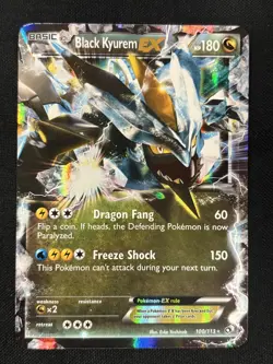Black Kyurem EX 100/113 Ultra Rare Legendary Treasures Pokemon Card - Image 1