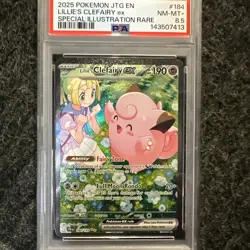 2025 POKEMON JTG EN-JOURNEY TOGETHER #184 LILLIE'S CLEFAIRY ex SPECIAL - PSA 8.5 - Image 1