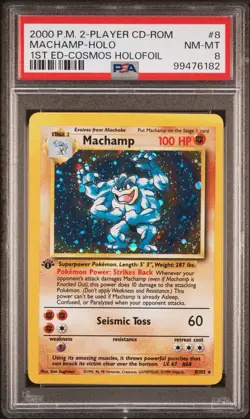 MACHAMP 8/102 1st Edition PSA 8 Holo RARE Cosmos Pokemon Graded Card Base Set UK - Image 5