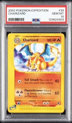 2002 POKEMON EXPEDITION #39 CHARIZARD PSA 10 - Image 1