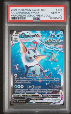 Fa/Vaporeon Vmax Pokemon Swsh Black Star Promo 182 PSA 10 - Image 1