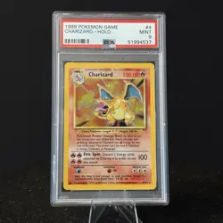 Pokemon Charizard Base Set Unlimited Holo Rare #4 PSA 9 Mint - Image 1
