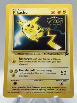 Pokemon Pikachu! Black Star Promo #4. Kids WB Presents Pokemon The First Movie - Image 1