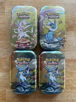 Pokemon Prismatic Evolutions Mini Tins - Glaceon, Sylveon & Vaporeon x 4 tins - Image 1