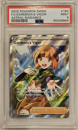 Pokemon SWSH Astral Radiance Gardenia's Vigor Full Art Holo #184 PSA 9 - Image 1