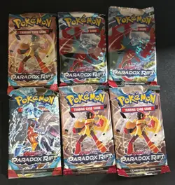 LOT OF 6 FACTORY SEALED Pokemon Paradox Rift Booster Packs - Image 1