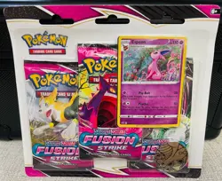 2021 Pokemon TCG Sword & Shield Fusion Strike 3-Pack Blister Espeon SEALED - Image 1