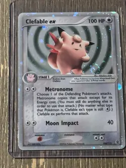 Pokemon TCG Clefable EX FireRed LeafGreen Holo W/ Swirl 106/112 NM - Image 1