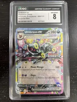 CGC 8 Umbreon ex - (Prismatic Evolutions Stamp) Promo Pokemon - Image 1