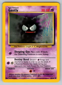 1999 Pokemon Base Set Vintage WOTC Gastly 50/102 NM - Image 1
