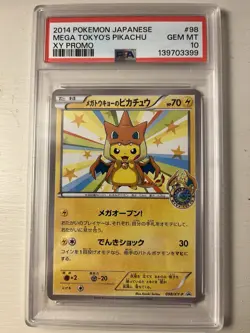 Pokemon Pikachu 098/XY-P Japanese Mega Tokyo Pikachu XY Promo FRESH PSA 10 - Image 1