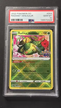 PSA 10 Radiant Venusaur 004/078 Pokemon GO 2022 - Image 1
