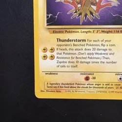 Pokemon Vintage Non-holo Rare Zapdos 30/62 Fossil WotC 1999 - Image 5