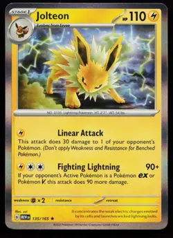 Jolteon 135/165 Rare SV: Scarlet & Violet 151 Pokemon Card - Image 1