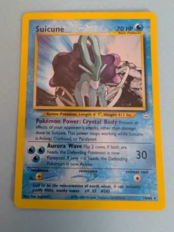 Suicune 14/64 Neo Revelation Holo Rare Unlimited Pokemon Card LP - Image 1