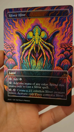 Sliver Hive FOIL Proxy Playtest Card with Custom Metal Alien Poster Art Design - Image 2