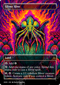 Sliver Hive FOIL Proxy Playtest Card with Custom Metal Alien Poster Art Design - Image 3