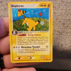 Pokemon Ampharos Stage 2 Thunder 120 HP Holo Rare Unseen Forces 1/115 TCG Card - Image 1