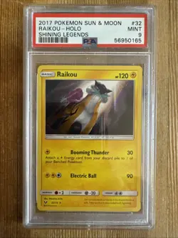 Raikou - 32/73 - Pokemon Shining Legends Sun & Moon Holo Rare Card PSA 9 - Image 1