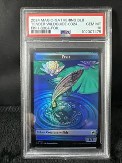 2024 MAGIC THE GATHERING BLOOMBURROW TENDER WILDGUIDE-0024 FISH-0004-FOIL PSA 10 - Image 1