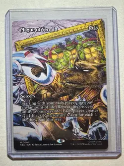 MTG Plague of Vermin - Borderless, NM-Mint, English Teenage Mutant Ninja Turtles - Image 1