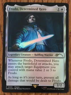 MTG Frodo Determined Hero LOTR Resale Foil Promo Tales of Middle-earth NM/Mint - Image 1