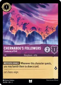 1x Chernabog's Followers - Creatures of Evil - 36/204 - Uncommon NM-Mint Disney - Image 1