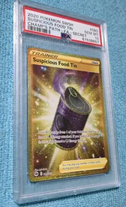 PSA 10 2020 Pokemon SUSPICIOUS FOOD TIN - Full Art 080/073 Champion's Path card - Image 2