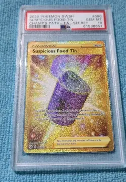 PSA 10 2020 Pokemon SUSPICIOUS FOOD TIN - Full Art 080/073 Champion's Path card - Image 4