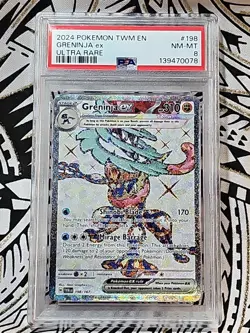 Greninja ex 198/167 Pokemon Twilight Masquerade 2024 PSA 8 NM-MINT (078) - Image 1