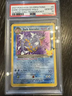 2021 POKEMON CELEBRATIONS CLASSIC COLL #8 DARK GYARADOS HOLO PSA 10 - Image 1