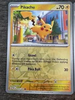 POKEMON 2 REV HOLO RAICHU 019/091 RARE + PIKACHU 018/091 2024 PALDEAN FATES NM - Image 3