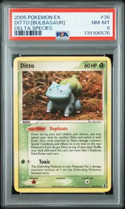 Pokemon TCG Ditto (Bulbasaur) 36/113 Delta Species Regular PSA 8 - Image 1