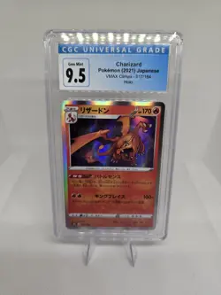 2021 Pokemon Japanese Sword Shield Charizard Holo VMAX Climax 17 CGC GEM MT 9.5 - Image 2