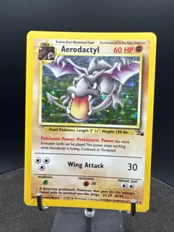 Pokemon TCG Aerodactyl Fossil 1/62 Holo Unlimited Holo Rare - Image 1