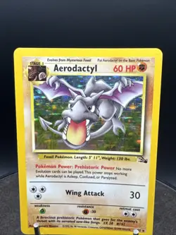 Pokemon TCG Aerodactyl Fossil 1/62 Holo Unlimited Holo Rare - Image 2