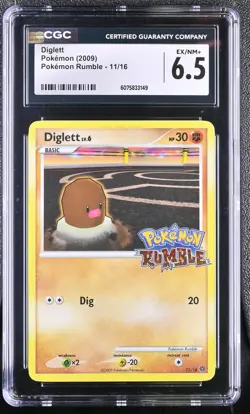 CGC 6.5 Diglett Pokemon Rumble #11/16 2009 Pokemon - Image 1