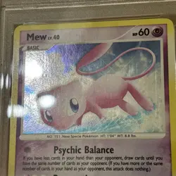 2007 Pokemon D&P Diamond and Pearl Mew Holo Secret Wonders #15 PSA 6 - Image 2