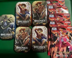 ONE PIECE CARD GAME - Mini TIN PACK Lot Of 5 Tins Set VOL. 2 Art Set And 5 Packs - Image 1