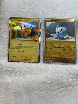 Pokemon TCG Pikachu & Meditite Holo Cards PALDEA 2023 062/193 099/192 - Image 1
