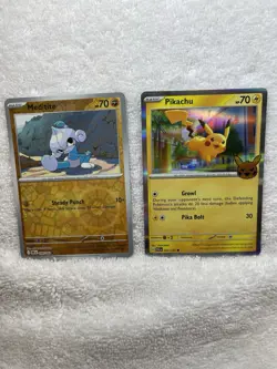 Pokemon TCG Pikachu & Meditite Holo Cards PALDEA 2023 062/193 099/192 - Image 5